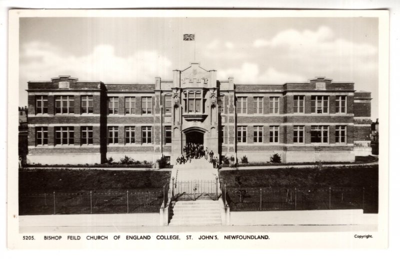 Real Photo, St.Bishop Field Church England College St. John's, Newfoundland