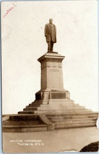 RPPC McKinley Monument, Toledo Ohio postcard