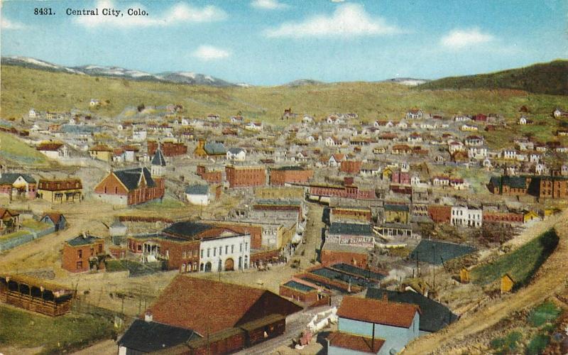 Vintage Printed Postcard Central City CO Town View Gilpin County unposted