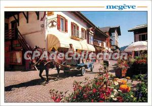 Postcard Modern Megeve (Haute Savoie) Promenade sleigh in the Village