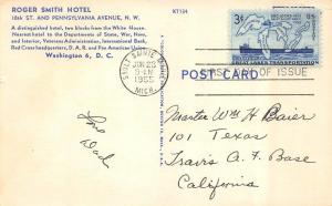 Washington, D.C.      ROGER SMITH HOTEL      Roadside        1955 Linen Postcard