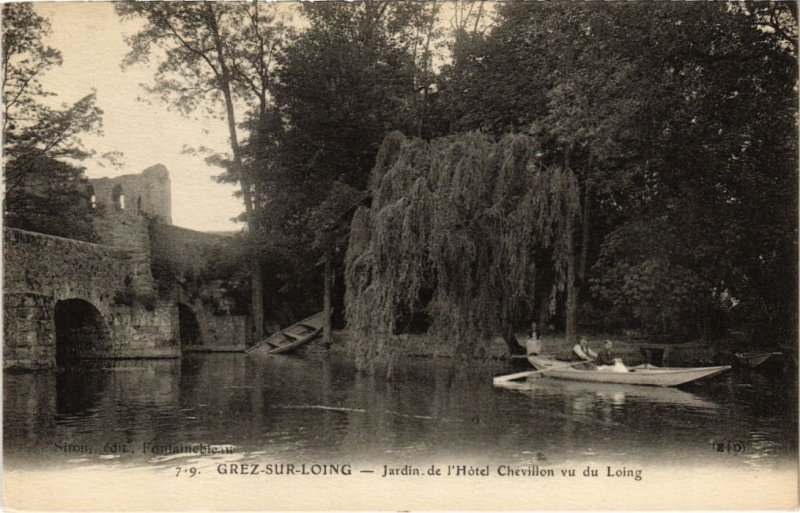 CPA Grez Jardin de l'Hotel Chevillon FRANCE (1300337)