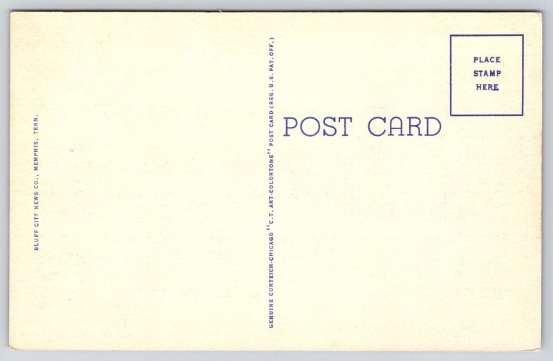 Memphis Tennessee~Overton Park~Rainbow Lake~Sunset~Reflection~Linen 1940s PC