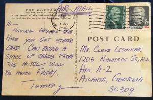 Postcard Used Gotham Hotel NYC NY LB