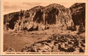 Communal, Cavate Dwellings, Cliff Dweller Bandelier Nat'l Mon NM Postcard Q45