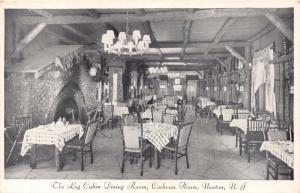 NEWTON NEW JERSEY COCHRAN HOUSE~THE LOG CABIN DINING ROOM~STONE FIREPL POSTCARD