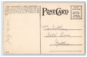 Children's Free Hospital Exterior Scene Detroit Michigan MI Vintage Postcard 