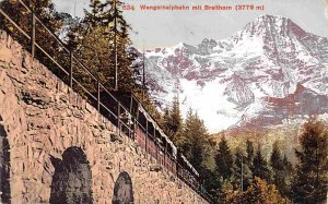 Wengernalpbahn Incline Railroad Train Breithorn Switzerland 1913 postcard