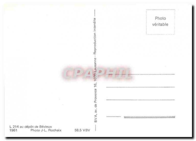 Postcard Modern tram depot at 214 L of B�vieux