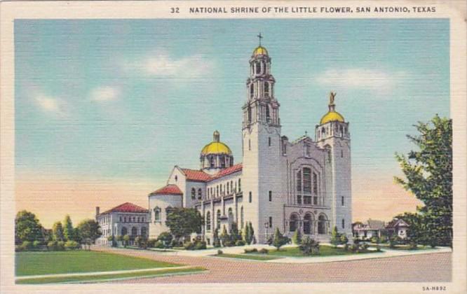 Texas San Antonio National Shrine Of The Little Flower Curteich