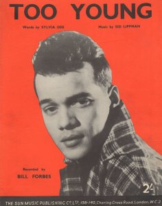 Too Young Bill Forbes Sri Lankan 1st Solo Pop Singer Rare Sheet Music
