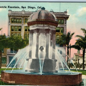 c1910s San Diego, CA Electric Fountain Roman Pillars Postcard Eno, Mattison A170