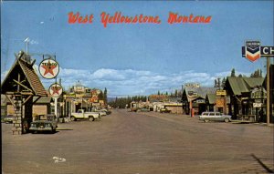 West Yellowstone Montana MT Texaco Chevron Gas Station Vintage Postcard