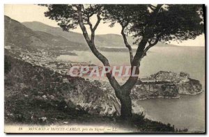 Old Postcard Monaco and Monte Carlo near Signal