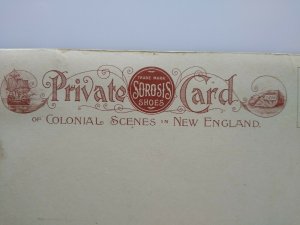 Sorosis Shoes Colonial Scenes In New England Large Trade Postcard Mayflower Ship