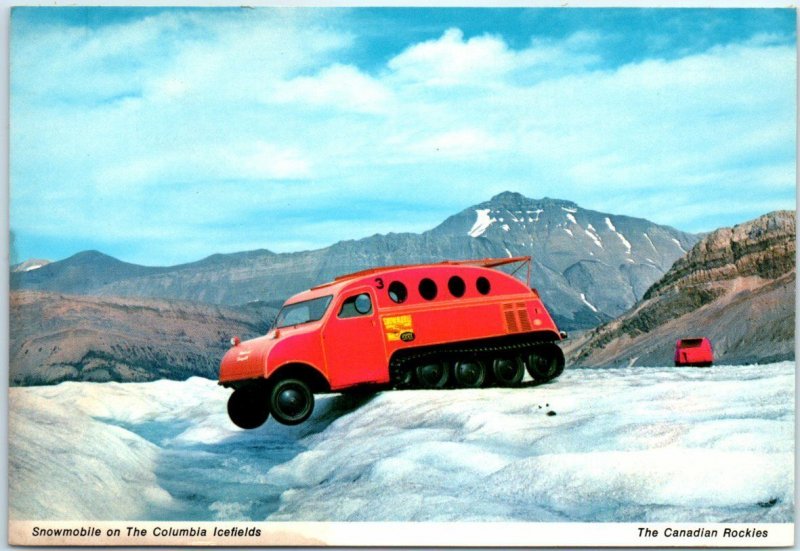 Postcard - Snowmobile on The Columbia Icefields - The Canadian Rockies - Canada