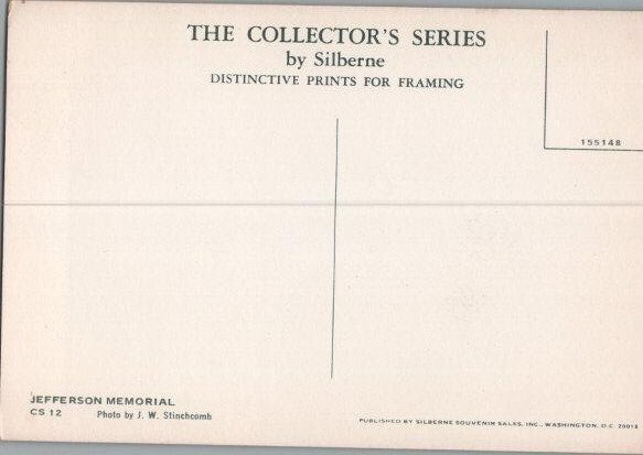 Jefferson Memorial Cherry Blossoms Washington DC Continental Postcard