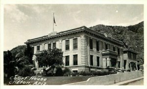 Clifton Arizona Court House 1940s RPPC Photo Postcard Risdon 8462