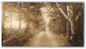 Brooklyn Maine ME Postcard RPPC Photo Car Scene Dirt Road c1920's Vintage