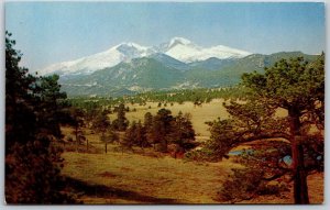 Vtg Colorado CO Longs Peak Rocky Mountain National Park View Old Postcard