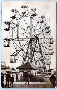 1909 FERRIS WHEEL ALASKA YUKON PACIFIC EXPOSITION AMERICAN FLAG ANTIQUE POSTCARD