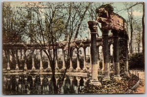 Vtg Paris France Le Parc Monceau Les Colonnades Park View 1910s Postcard