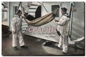 Old Postcard Army Life Marine A hammock