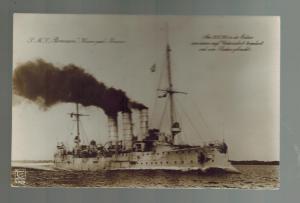 Mint RPPC Postcard Germany Navy Kriegsmarine Cruiser SMS Bremen at Sea WW 1