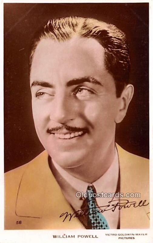 William Powell Movie Star Actor Actress Film Star Unused 