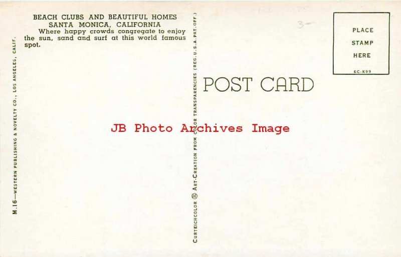 2 Postcards, Santa Monica, California, Various Scenes