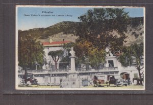 GIBRALTAR, QUEEN VICTORIA'S MONUMENT & GARRISON LIBRARY, c1935 ppc., unused.