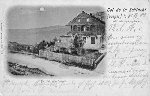 COL DE LA SCHLUCHT VOSGES FRANCE~CHALET HARTMANN~1900 MOONLIGHT PHOTO POSTCARD