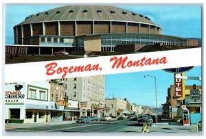 c1960 Greetings From Bozeman Montana MT Field House MT State University Postcard