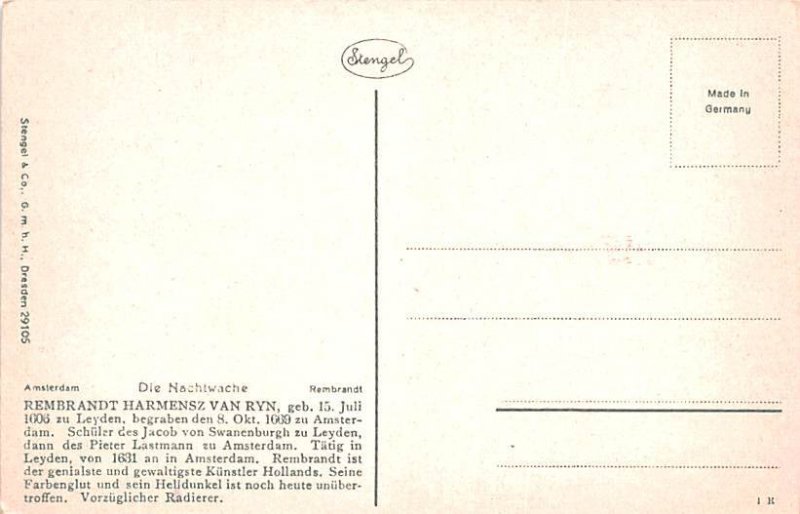 Die Nachtwache - Rembrandt Artist Unused 