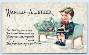 2 Postcards TWELVETREES Artist Signed CHILDREN Why Don't You Write? c1910s