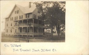 Milford Connecticut CT Willard Fort Trumbull Beach c1905 Real Photo Postcard