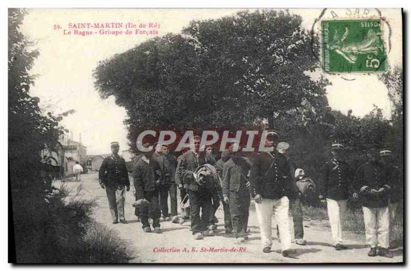 Postcard Old Steam Bagnard Ile de Re Saint Martin The prison convicts Group TOP