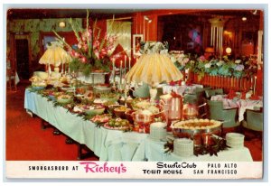 c1950 Smorgasbord Rickey's Town House Dine Restaurant San Francisco CA Postcard 