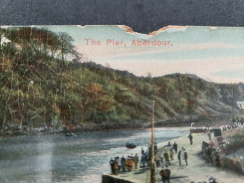 Aberdour Fife Scotland The Pier 1910 Postcard Postmarked Color PC394