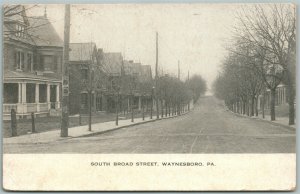 WAYNESBORO PA SOUTH BROAD STREET 1907 UNDIVIDED ANTIQUE POSTCARD