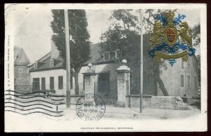 h2808- MONTREAL Quebec Postcard 1905 Chateau de Ramezay Heraldic Patriotic Crest