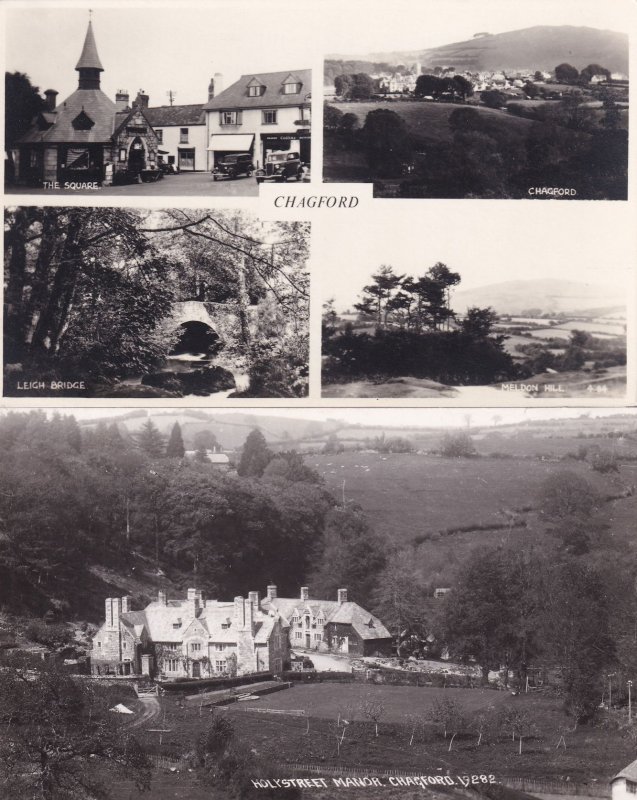 Chagford Devon Holystreet Manor RPC & Multi View 2x Postcard s