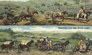 Indian Travois & Trappers with Red River Cart Western Cowboy, Cowgirl Unused ...