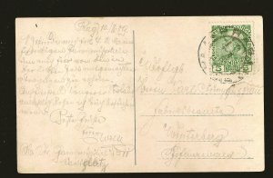 Austria Postmarked 1909 Prag Kaiser Josefs Bridge Color Postcard