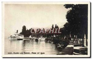 Old Postcard Evian Les Bains And Rade Boat Quay