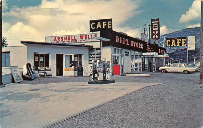 Cache Creek BC Canada Bar BX Dept Store Cafe and Gas Station Postcard AA57501