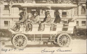 Denver Colorado CO Tourist Bus Driver 1905 Real Photo Postcard