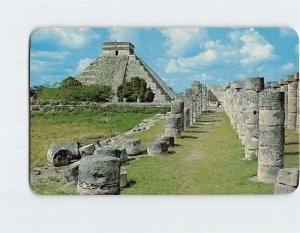 Postcard Temple of the 1000 Columns and the Castle, Chichen Itza, Mexico