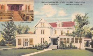 J49/ Springfield Missouri Postcard Linen Lohmeyer Funeral Home Interior 139