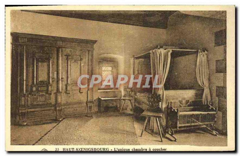 Postcard Old Hochk?nigsburg single bedroom